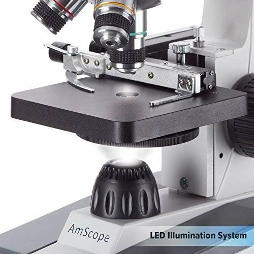 AmScope M150C / M150C-I 40X-1000X All-Metal Optical Glass Lenses Cordless LED Student Biological Compound Microscope