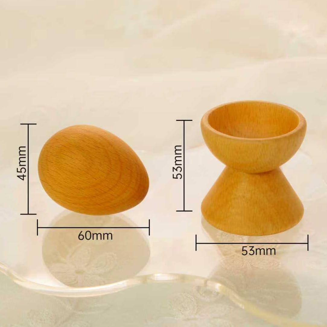 Wooden Egg and Cup Set, Montessori Educational Toy for Baby