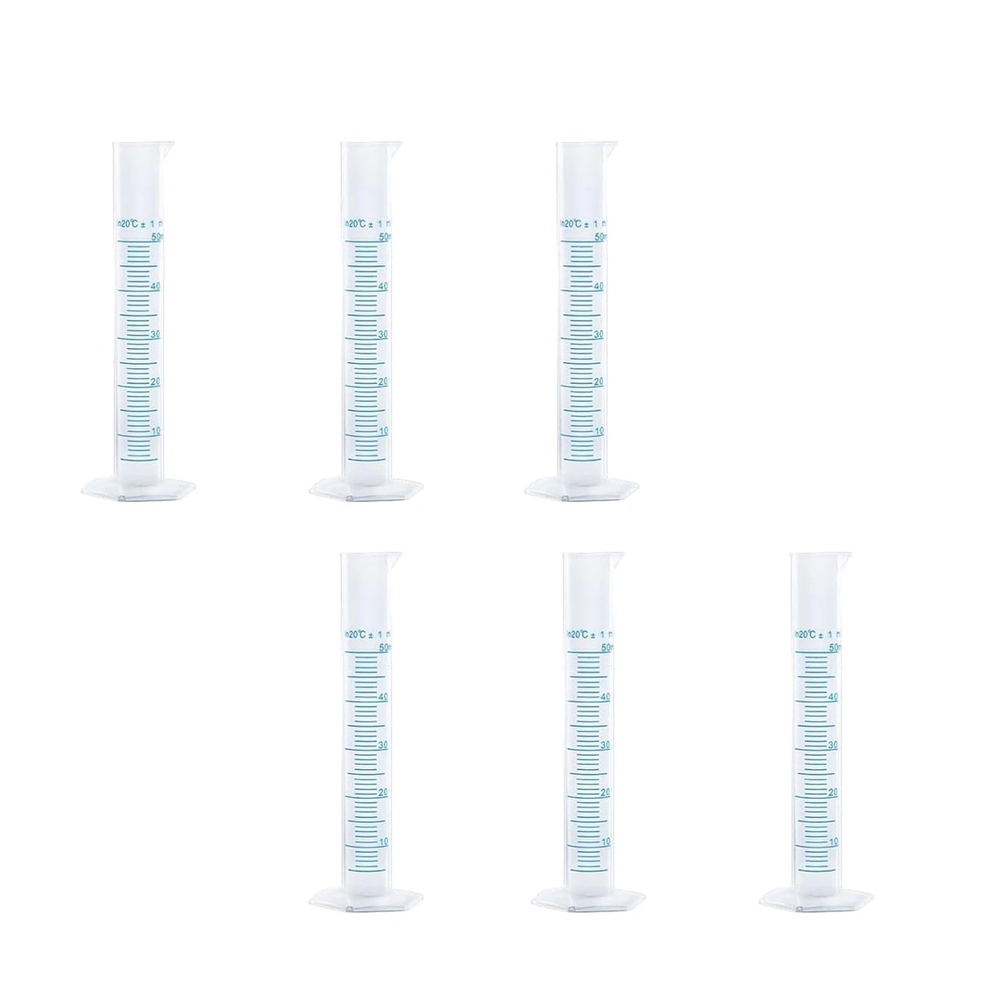 Plastic Graduated Cylinder Set - 25ml/50ml/100ml Measuring Cylinders for Science Lab, Chemistry Experiments, Kids Education - Shatterproof, Durable & BPA-Free (6-Pack 25ml)