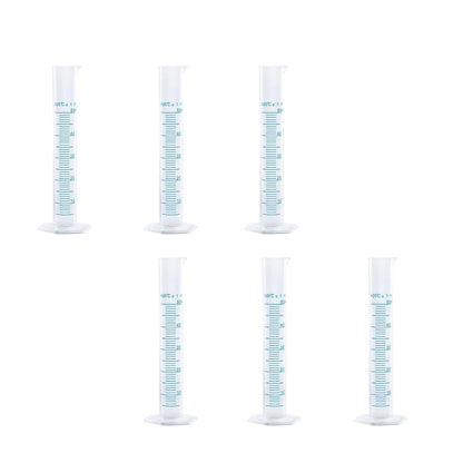 Plastic Graduated Cylinder Set - 25ml/50ml/100ml Measuring Cylinders for Science Lab, Chemistry Experiments, Kids Education - Shatterproof, Durable & BPA-Free (6-Pack 25ml)