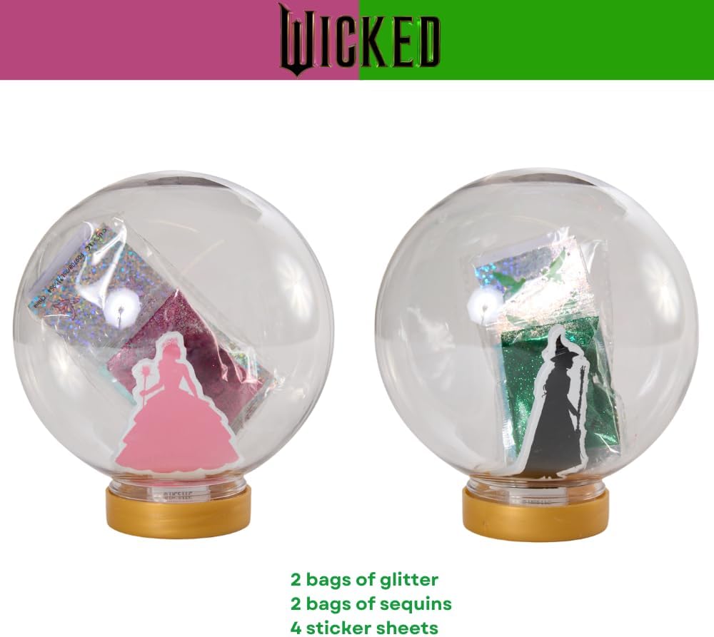 Disney Frozen Snow Globe Kit, DIY Snow Globe, Includes 2 Globes, Glitter, Sequins, Stickers – Elsa and Anna