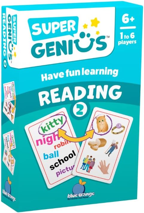 Blue Orange Super Genius Multiplication 2 - Tabletop Card Game, Fun Flash Card Concentration Matching Game for Kids, Ages 8+, 1-6 Players, Teacher Approved, Learn 6-9 Multiplication Tables Games