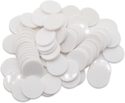 Set of 100 Opaque Plastic Learning Counters Mini Poker Chips Game Tokens with Storage Box (Black+White+Blue+Purple, 1 Inch)