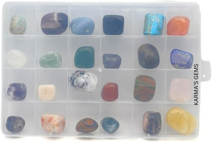 24 Polished Tumble, Rock and Mineral Collection, Crystals and Rock Collector Gifts, Rock and Crystal Kit