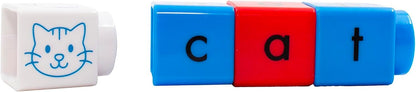 Junior Learning: Rainbow Phonics - CVC Blox Set - 70 Color-Coded Blocks, Children's Build & Learn Set, Consonants, Turnable Short Vowels, Picture Blox