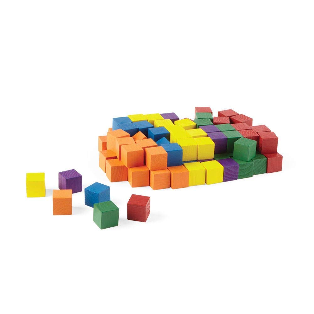 hand2mind Wood Blocks, Counting Cubes for Kids Math, 1 Inch Blocks for Preschool Crafts, Early Math Manipulatives for Preschool, Classroom Supplies for Teachers Elementary (Pack of 100)