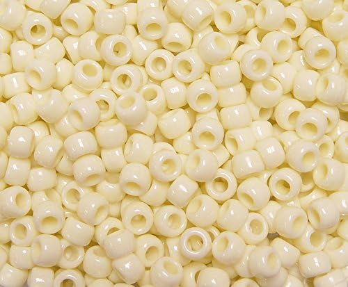 JOLLY STORE Crafts - Pony Beads, Easy-to-Use Reusable Jewelry-Making/Bracelet Beads for Art, Craft Decorations & More, 9 x 6 mm, Crafted in The USA, Opaque Tan, 500 pcs (Pack of 1)