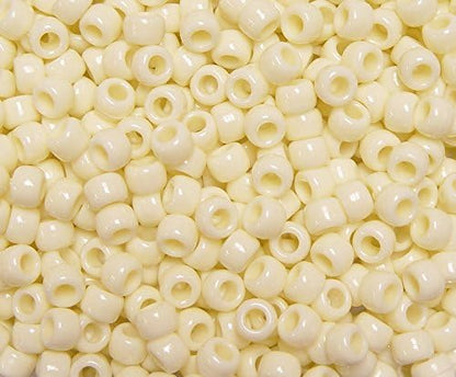 JOLLY STORE Crafts - Pony Beads, Easy-to-Use Reusable Jewelry-Making/Bracelet Beads for Art, Craft Decorations & More, 9 x 6 mm, Crafted in The USA, Opaque Tan, 500 pcs (Pack of 1)