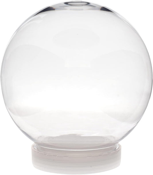 Creative Hobbies 5 Inch (130mm) DIY Snow Globe Water Globe - Clear Plastic with Screw Off Cap | Perfect for DIY Crafts and Customization