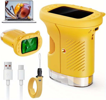 1000X Handheld Digital Microscope for Kids, 4K Kids Microscope with 2.4" Screen, 200–1000X Magnification, Portable STEM Educational Toy for Boys and Girls Ages 5–12 (White)