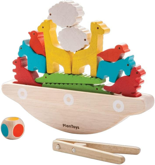 PlanToys® Balancing Cactus | Montessori Wooden Toy for Toddlers | STEM Game for Fine Motor Skills, Logic & Coordination | Eco-Friendly Educational Toy for Kids Ages 3+