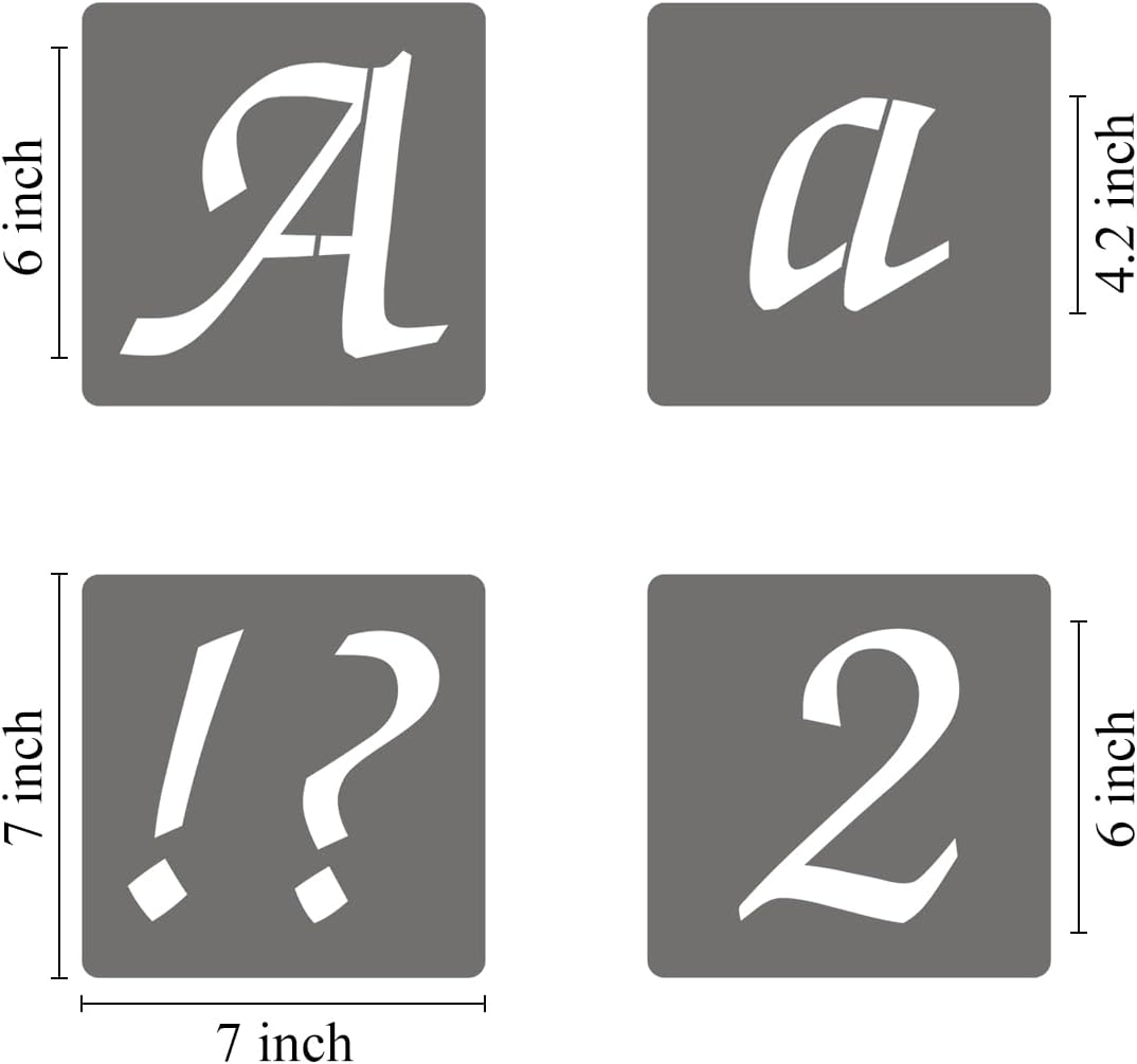 2.5 Inch Alphabet Letter Stencils - 70 Pack Letter Number Stencil Templates with Signs for Painting on Wood, Reusable Calligraphy Letters Stencils for Chalkboard Fabric Wood Signs