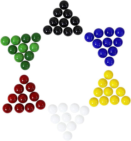 Mega Game Replacment Marbles 14mm -Solid Glass-60 Pieces - Chinese Checkers, Crafting (Multi)