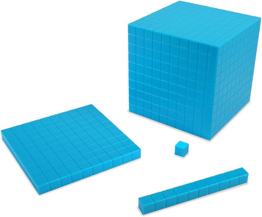 EAI Education Base Ten Intermediate Classroom Set: Blue Plastic - Blocks Only