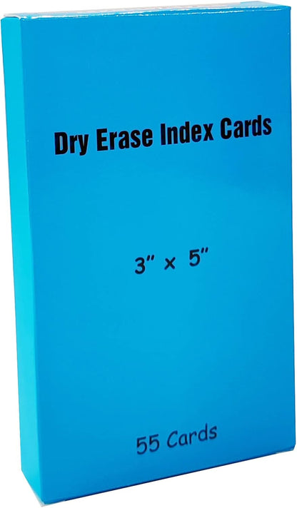 IMAGAME Dry Erase Index Cards, 3” x 5”, 55pcs Laminated Cards, Both Sides Blank, Reusable Dry Erase Note Cards for School, Office, Home, to Do Lists, Multipurpose Index Card Sheets