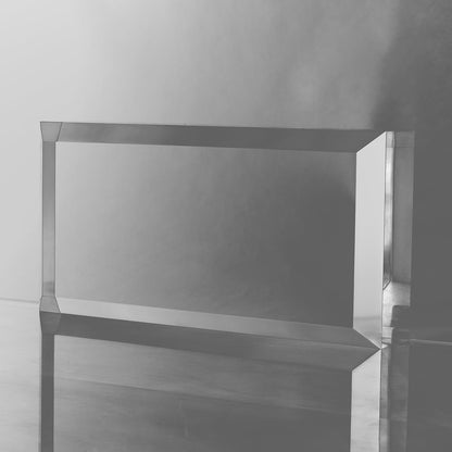 CiaoHER 2in Thickness Beveled Solid Acrylic Display Block Clear Polished Pedestal Stand Riser Solid Base (10x10)