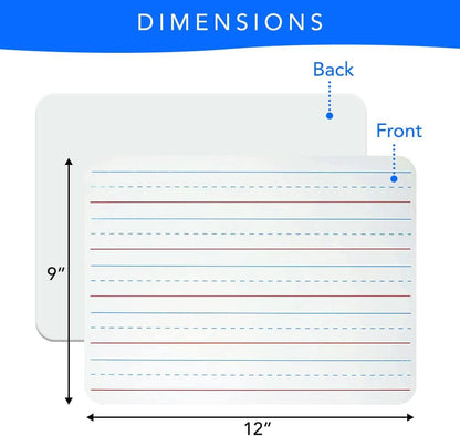 Small White Board 9X12, Small Dry Erase Board 2 Pack Whiteboard Dry Erase Double Sided with Lines Mini Whiteboard, Lapboard Ideal for Homeschool, Office, Classroom White Boards for Kids