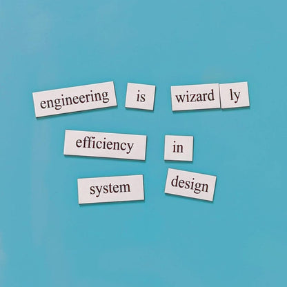 Engineering Word Magnets Kit - Funny Nerdy Poetry Set for College to PhD & Professional Engineers - Ideal Cool Geek Gifts Office Refrigerator-Magnetic White Board - Perfect for STEM Students & Adults