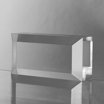 CiaoHER 2in Thickness Beveled Solid Acrylic Display Block Clear Polished Pedestal Stand Riser Solid Base (10x10)