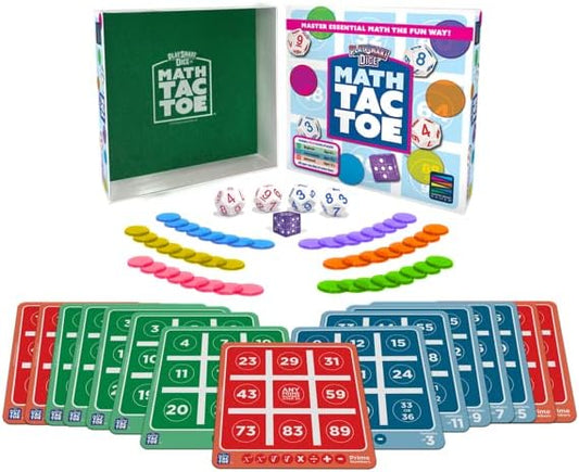 Semper Smart Games PlaySmart Dice Math-Tac-Toe Math Game: Get Sharp on Mental Math with a Fun New Twist on a Timeless Classic! Multiple Skill-leveled Math Bingo Made Fun for 8 and up