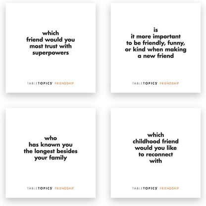 TableTopics Friendship Conversation Starter Card Game - 135 Entertaining Questions Plus Quotes & Tips for Groups of Adult Friends to Play & Deepen Bonds, Girls’ Night Activity