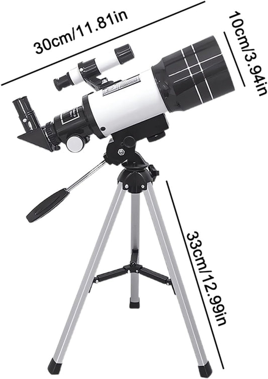 ikaufen 70mm Refractor Astronomical Telescope for Kids & Beginners, 15X-150X Magnification with Phone Adapter, Tripod & Moon Filter, Portable for Stargazing & Terrestrial Viewing