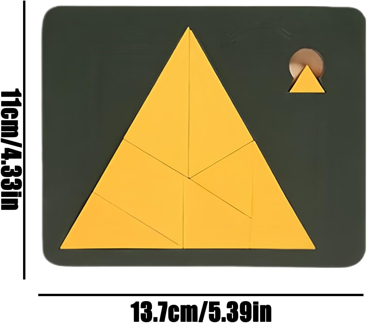 Wooden Puzzle for Adults - Geometric Educational Toy - Disappearing Square Tangram for Children Adults Family Office School Travel Party Birthday Home Classroom