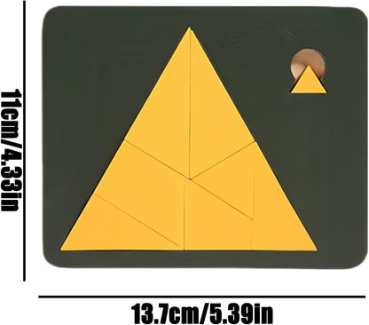 Wooden Puzzle for Adults - Geometric Educational Toy - Disappearing Square Tangram for Children Adults Family Office School Travel Party Birthday Home Classroom