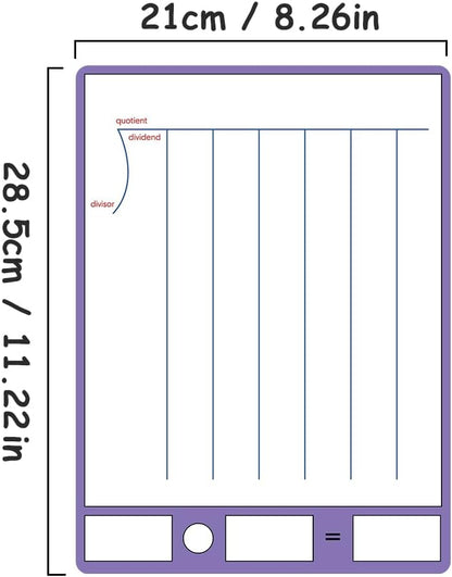 Lachilly Double Sided Dry Erase Handwriting Practice Boards Fractions Learning Place Value from Billions to Decimal Numbers Math Grid Manipulative Lapboard for Students