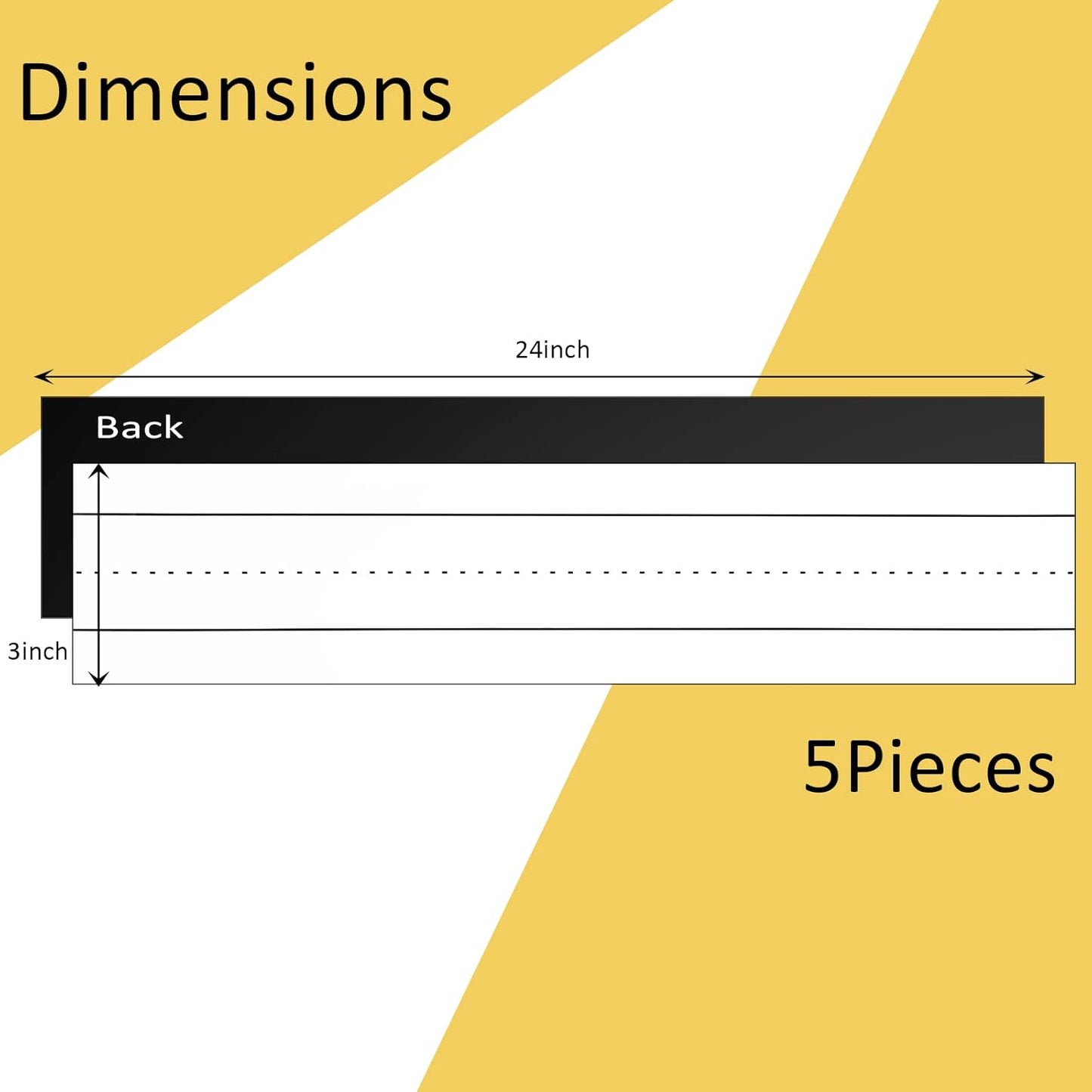 Chinco 5 Pcs Magnetic Sentence Strips for Teacher 24x3 Inch Magnetic Dry Erase Sentence Strips Lined Erasable Tape Reusable Classroom Learning Tool for Whiteboard Classroom Teacher Magnet Tools