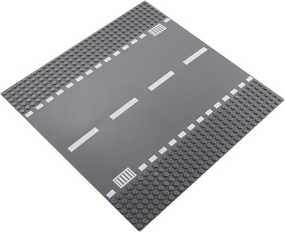 Feleph Classic Road Baseplates City Street Curve Road Building Block Kit 10 x 10 Inches Town Base Plate for Building Bricks Compatible with All Major Brands(Curve 2 Pieces)