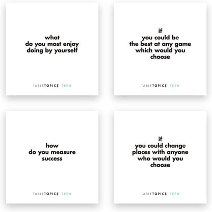 TableTopics Teen Conversation Cards for Teenagers with Their Family & Friends, 135 Fun Questions for Connection at Dinnertime, Hangouts, Game Night, & Classrooms