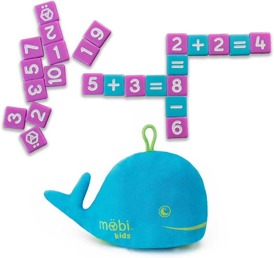 Mobi Kids Educational Math Game - Addition, Subtraction, Multiplication and Division in a Crossword Grid, Numerical Function Tiles, Learning Math Games Kids - for Children Ages 4-8