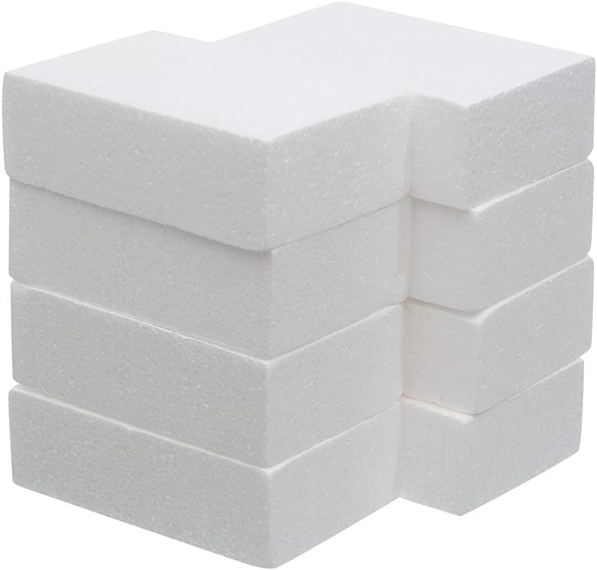 Crafare Craft Foam Blocks 10X10X4 Inch Polystyrene Squares Foam Block for Crafting for Arts School Projects Sculptures Floral Arrangements Modeling and Centerpieces