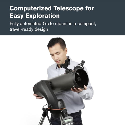 Celestron - NexStar 130SLT Computerized Telescope - Compact and Portable - Newtonian Reflector Optical Design - SkyAlign Technology - Computerized Hand Control - 130mm Aperture Grey