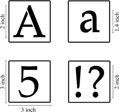 3 Inch Alphabet Letter Stencils for Painting - 70 Pack Letter and Number Stencil Templates with Signs for Painting on Wood, Reusable Letters and Numbers Stencils for Chalkboard Wood Signs & Wall Art