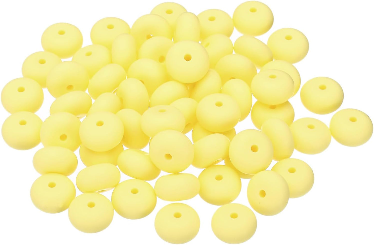 PATIKIL 14mm Silicone Beads, 60PCS Silicone Beads Bulk Abacus Spacer Beads Lentil Focal Cute for Pens Keychain Bracelets Necklace, Black