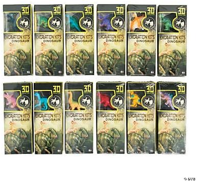 Fun Express Dino Excavation Kits - 36 Total Dig Up Toys - Dinosaur Party Favors, Gifts and Handouts