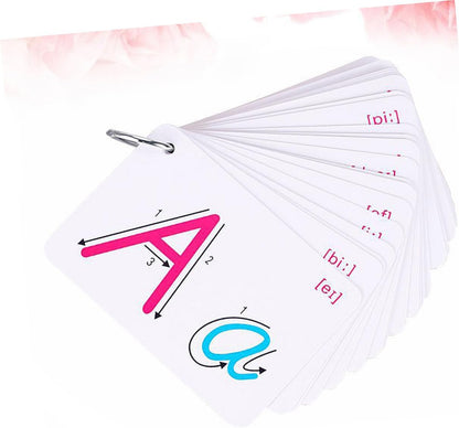 Vaguelly 2 Sets Colorful Double-Sided English Letter Cards Educational Spelling Flashcards for Boys and Classroom Learning Portable Vocabulary Building