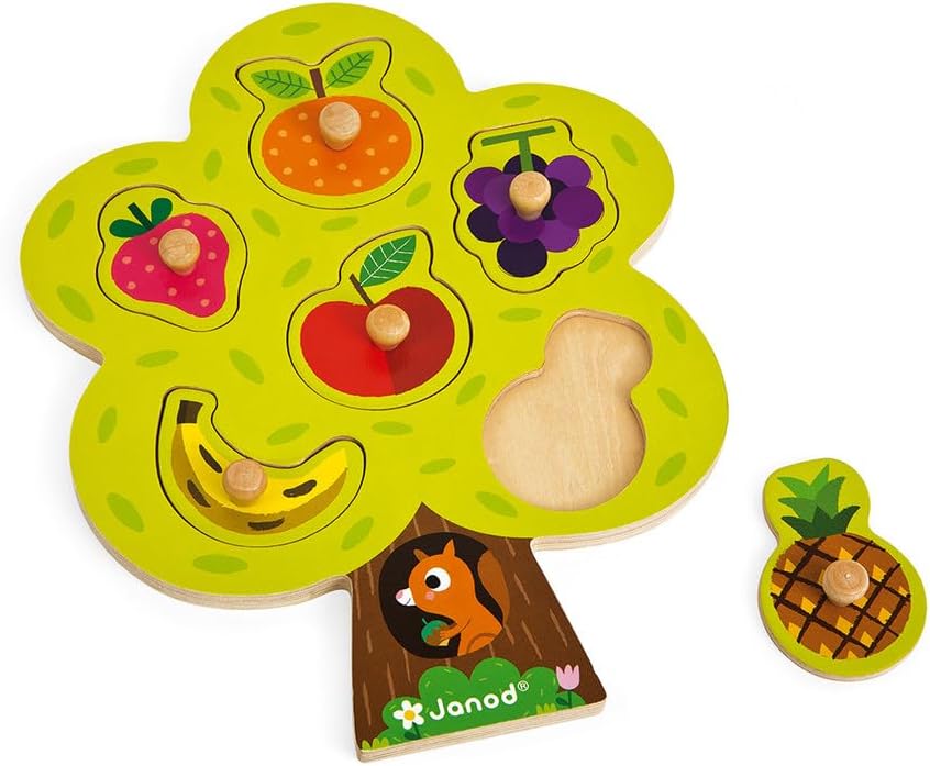 Janod 6 Piece Noah’s Ark Peg Puzzle - Ages18 Months+ - J07062
