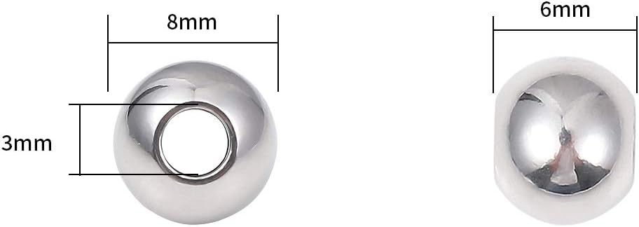 BEADIA Stainless Steel Spacer Beads 3x2.5mm Round Loose Charm Caps Beads for DIY Jewelry Making 100pcs with 1mm Hole