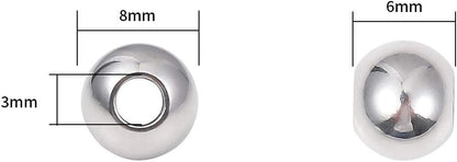 BEADIA Stainless Steel Spacer Beads 3x2.5mm Round Loose Charm Caps Beads for DIY Jewelry Making 100pcs with 1mm Hole