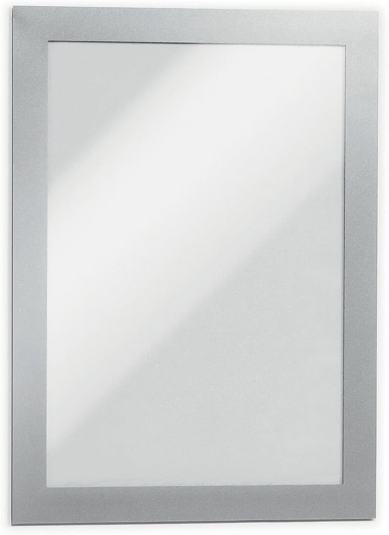 Durable Duraframe Self Adhesive Magnetic Sign Holder in Half Letter-Size 5.5" x 8.5" Inches - Black Frame - Pack of 2