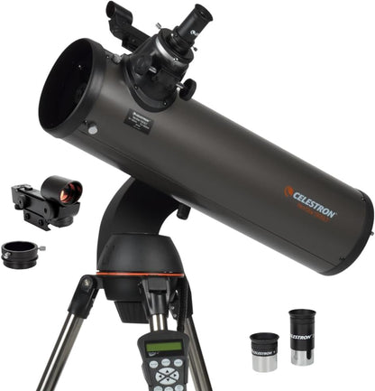 Celestron - NexStar 130SLT Computerized Telescope - Compact and Portable - Newtonian Reflector Optical Design - SkyAlign Technology - Computerized Hand Control - 130mm Aperture Grey