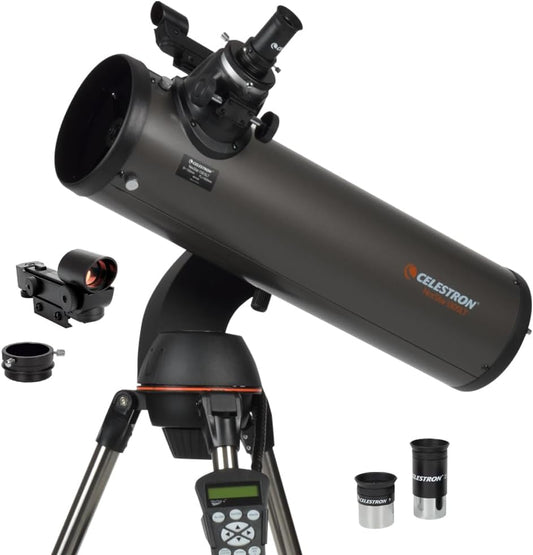 Celestron - NexStar 130SLT Computerized Telescope - Compact and Portable - Newtonian Reflector Optical Design - SkyAlign Technology - Computerized Hand Control - 130mm Aperture Grey