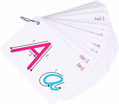 Vaguelly 2 Sets Colorful Double-Sided English Letter Cards Educational Spelling Flashcards for Boys and Classroom Learning Portable Vocabulary Building