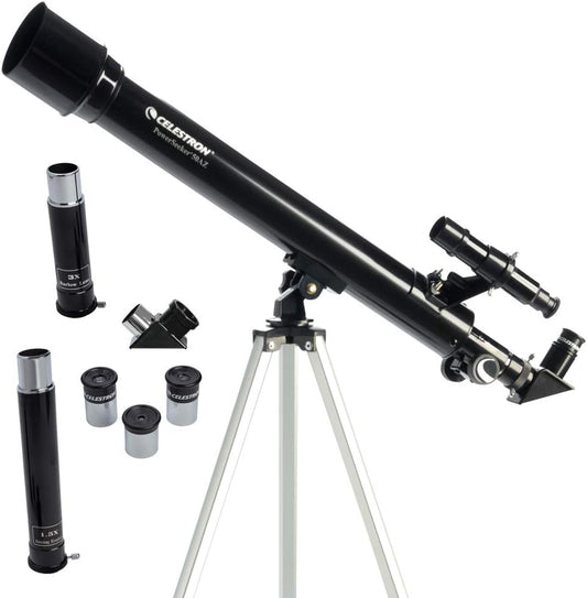 Celestron - PowerSeeker 50AZ Telescope - Manual Alt-Azimuth Telescope for Beginners - Compact and Portable - Bonus Astronomy Software Package - 50mm Aperture
