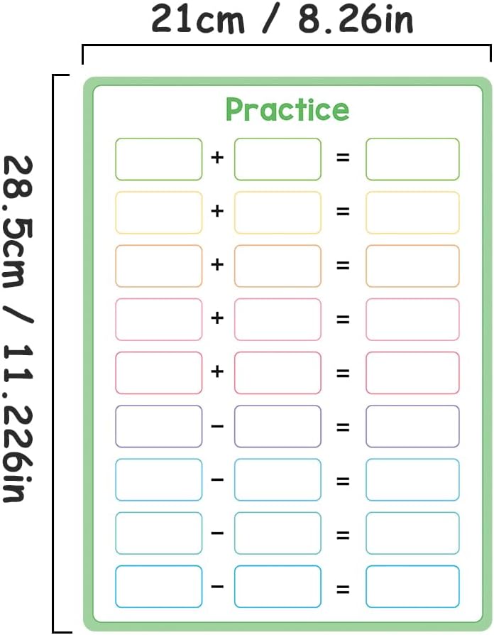 Lachilly Double Sided Dry Erase Handwriting Practice Boards Fractions Learning Place Value from Billions to Decimal Numbers Math Grid Manipulative Lapboard for Students