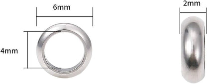 BEADIA Stainless Steel Spacer Beads 3x2.5mm Round Loose Charm Caps Beads for DIY Jewelry Making 100pcs with 1mm Hole