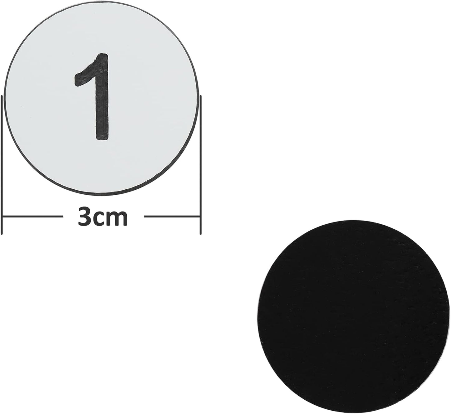 StayMax Plastic Number Tags Engraved Numbered Tags Without Hole (1-50, Black)